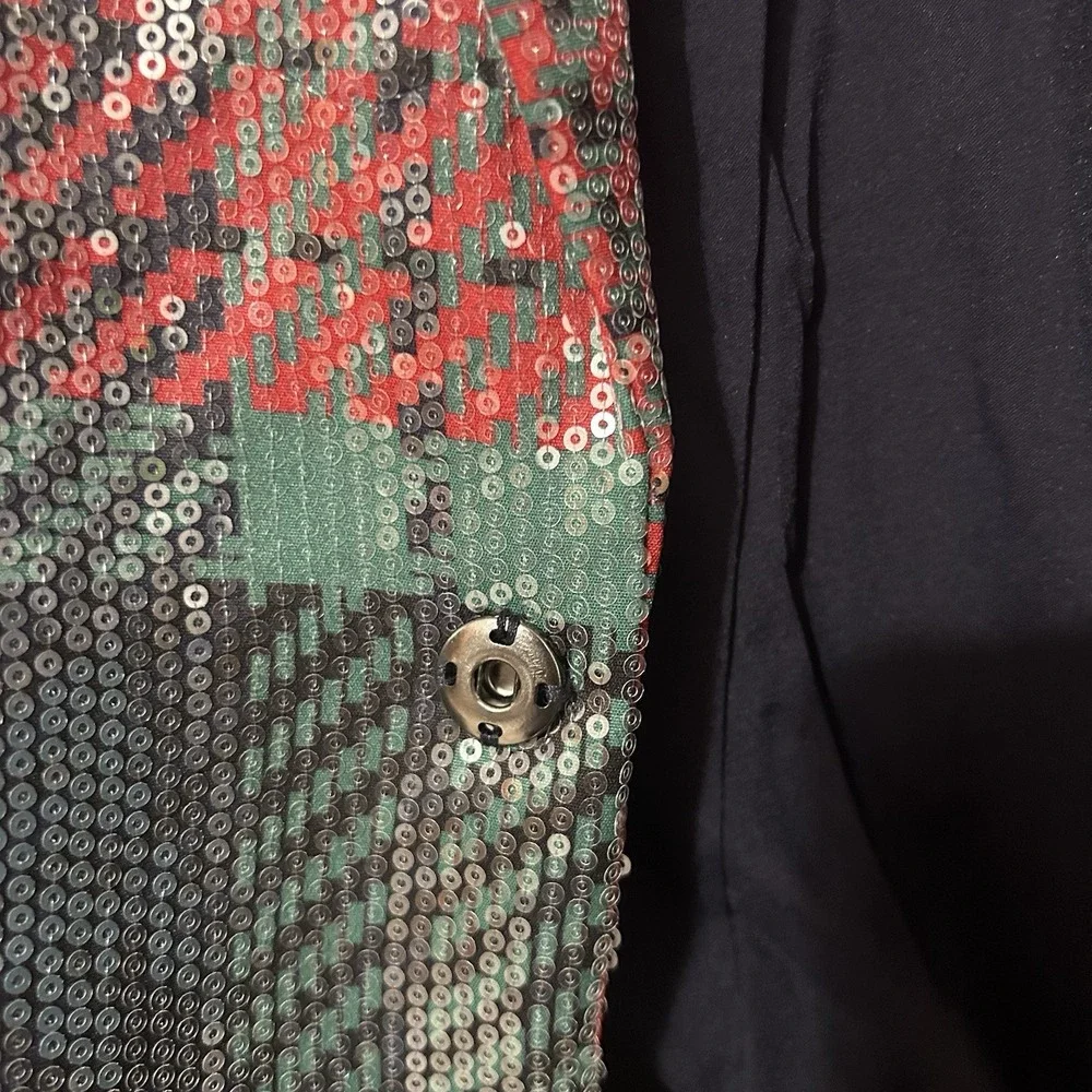 NWT Johnny‎ Wujek Sequin Plaid Holiday Blazer Extra Small Holiday Free Shipping